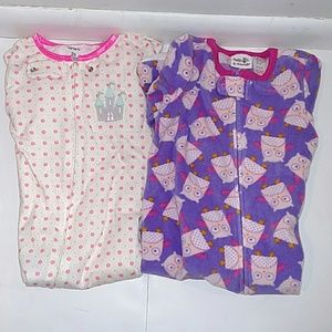 Onesie Pajamas owls flowers bundle